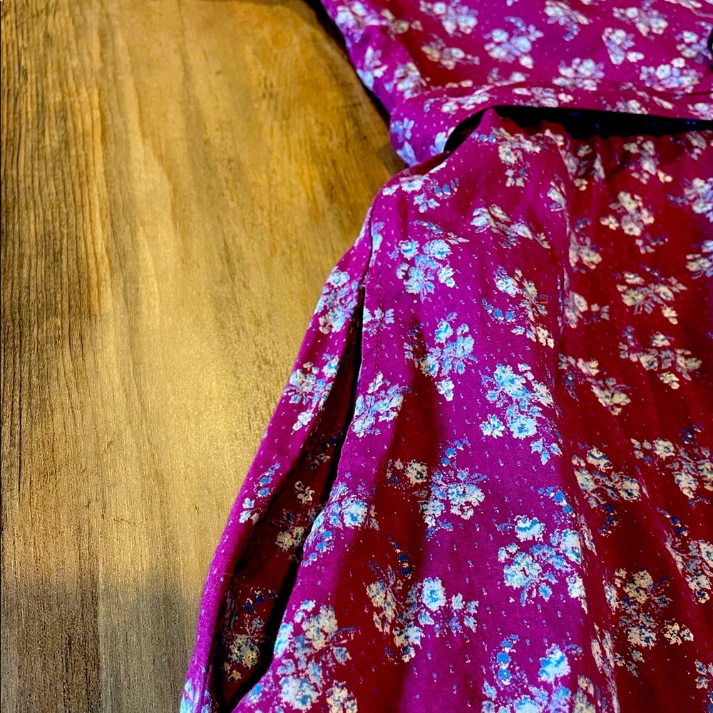Floral button a-line dress